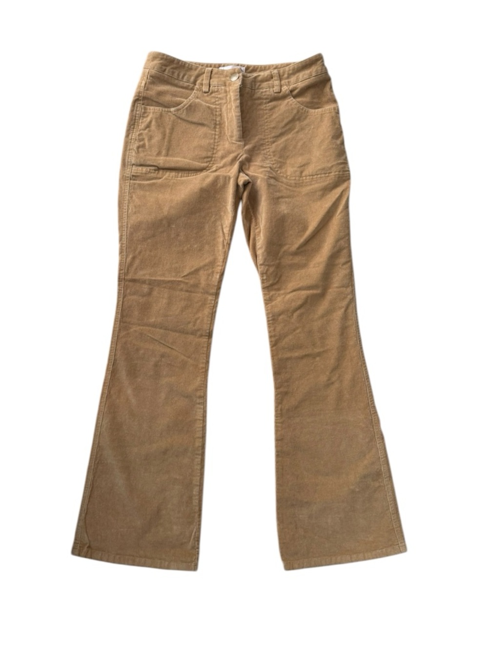 Nanette Lepore Tan Corduroy Flare Pants 70s Boho Size 2